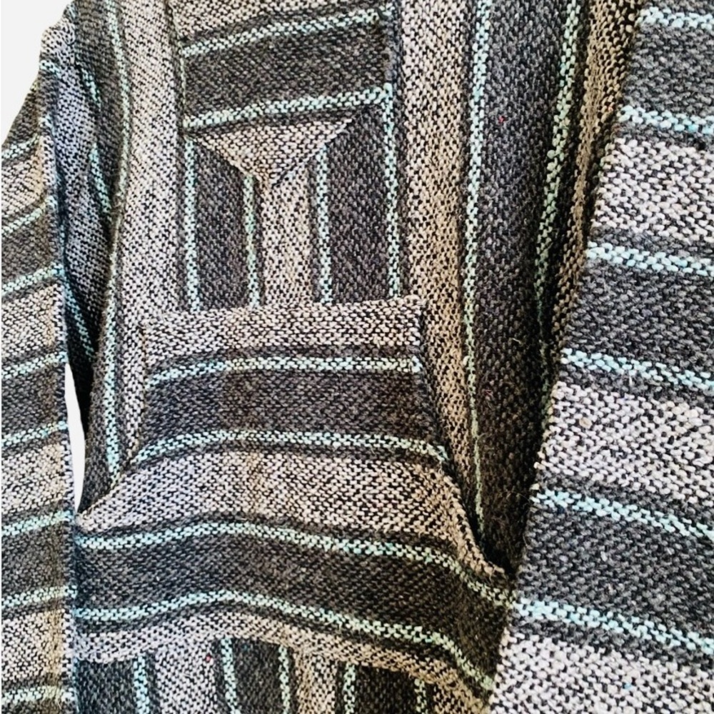 Iguana Jack Youth Hoodie 12 Small Grey Pullover Sweater Baja Surfer Poncho - Picture 4 of 6